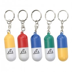 Custom Logo Capsule shape pill box with key ring. Custom Logo Capsule shape pill box with key ring.