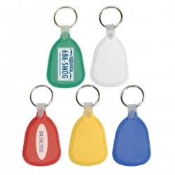 Custom Logo Tear drop shape soft PVC vinyl key ring.