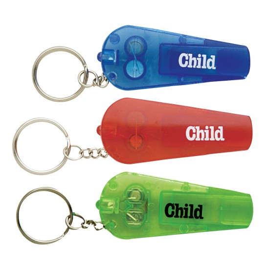 Custom Logo Pocket LED Key-light & Whistle.