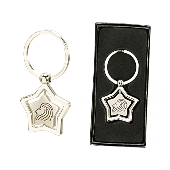 Custom Logo Star shaped center spinning keyring.