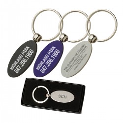Custom Logo Anodized Aluminum Oval Keyring Custom Logo Anodized Aluminum Oval Keyring