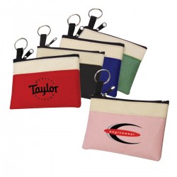 Custom Logo Two tone 600 denier polyester coin pouch.