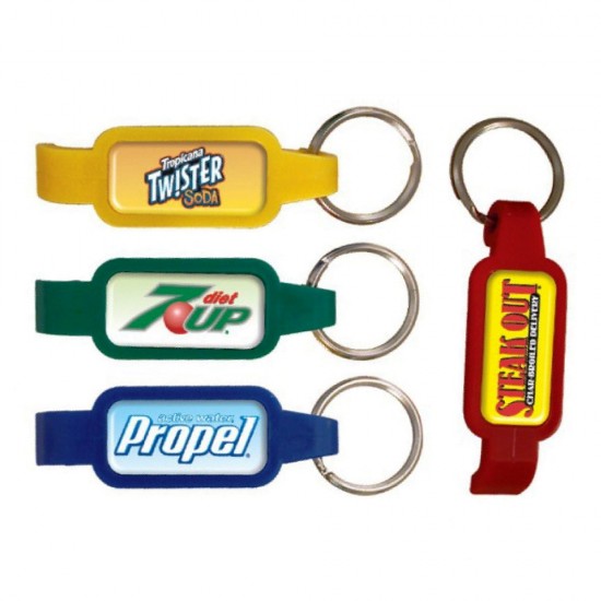 Custom Logo Bottle opener key chain features large imprint area for great exposure.
