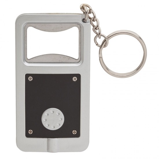 Custom Logo LED bottle opener with keyring.