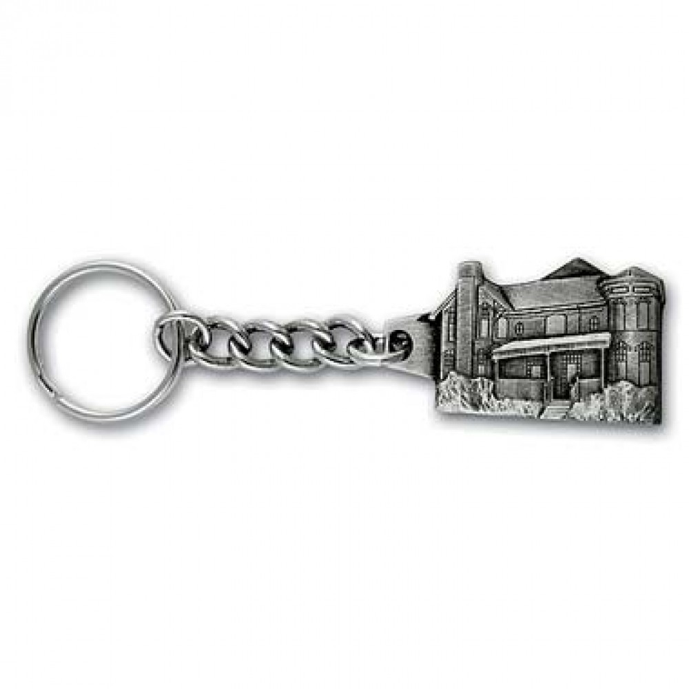 Custom Logo Custom Solid Pewter 2D Keychain