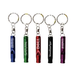 Custom Logo Forged aluminum safety whistle with split key ring. Custom Logo Forged aluminum safety whistle with split key ring.