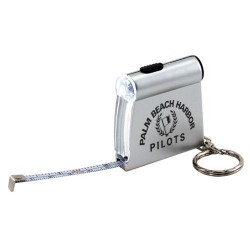Custom Logo Tape measure keychain with LED light.