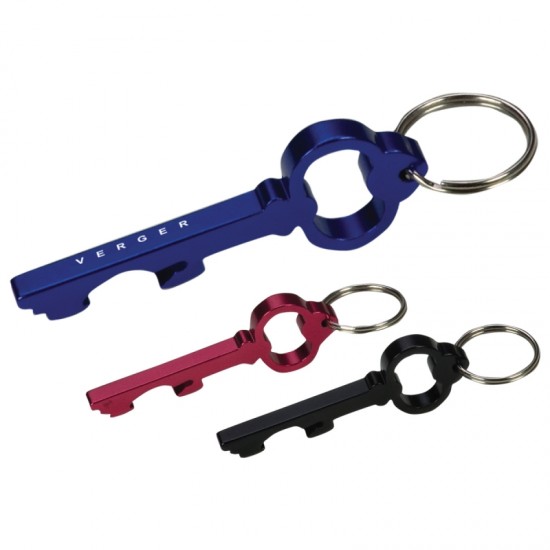 Custom Logo Key shape bottle opener key ring.