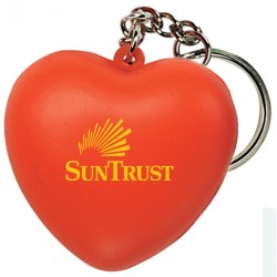 Custom Logo Squeezies (R) - Heart shape stress reliever key holder.