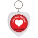 Custom Logo Heart shaped snap in key tag, insert size: 2 - 2 1/4