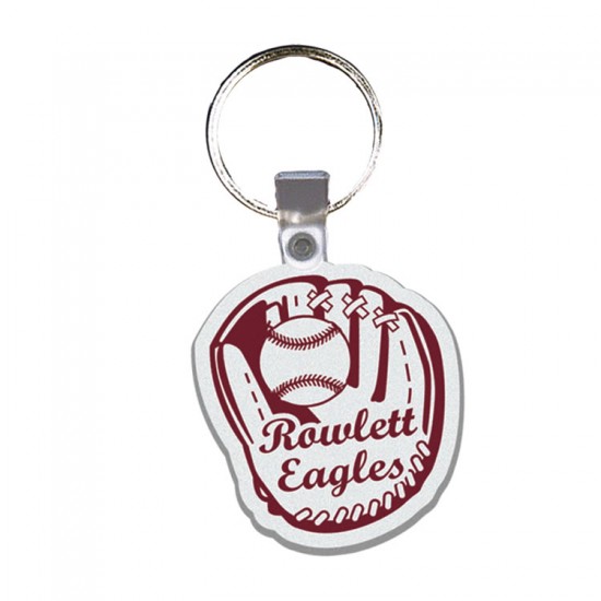 Custom Logo Baseball mitt - Soft die cut shape key tag.