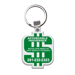 Custom Logo Dollar sign - Soft die cut shape key tag.