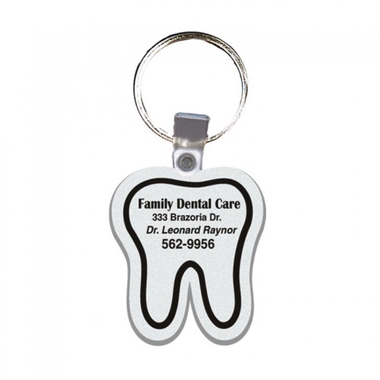 Custom Logo Tooth - Soft die cut shape key tag.