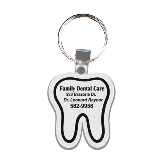 Custom Logo Tooth - Soft die cut shape key tag. Custom Logo Tooth - Soft die cut shape key tag.