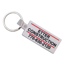 Custom Logo Rectangle - Soft die cut shape key tag.