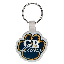 Custom Logo Paw - Soft die cut shape key tag.