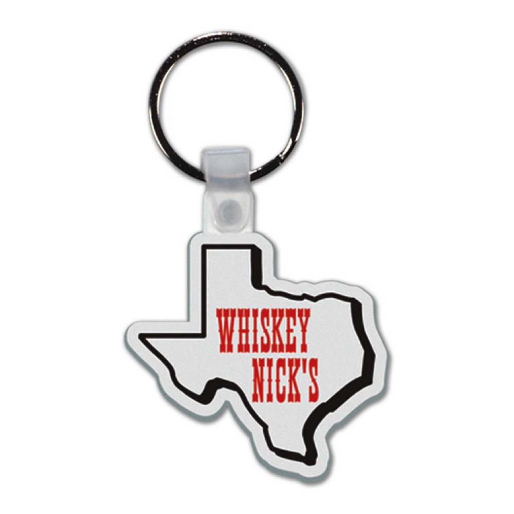Custom Logo Texas - Soft die cut shape key tag. Keychain Shapes - CLK2825