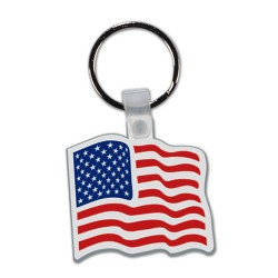 Custom Logo Flag - Soft die cut shape key tag.