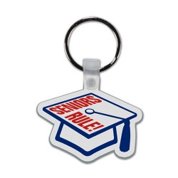 Custom Logo Graduation cap - Soft die cut shape key tag. Custom Logo Graduation cap - Soft die cut shape key tag.