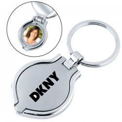 Custom Logo Key chain with round photo frame and mirror.