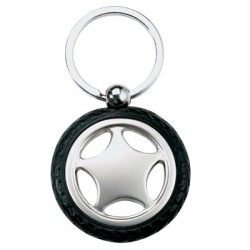 Custom Logo Rubber and metal tire shaped key chain.