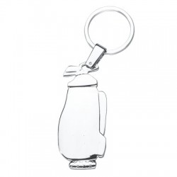 Custom Logo Metal golf bag shaped key chain.