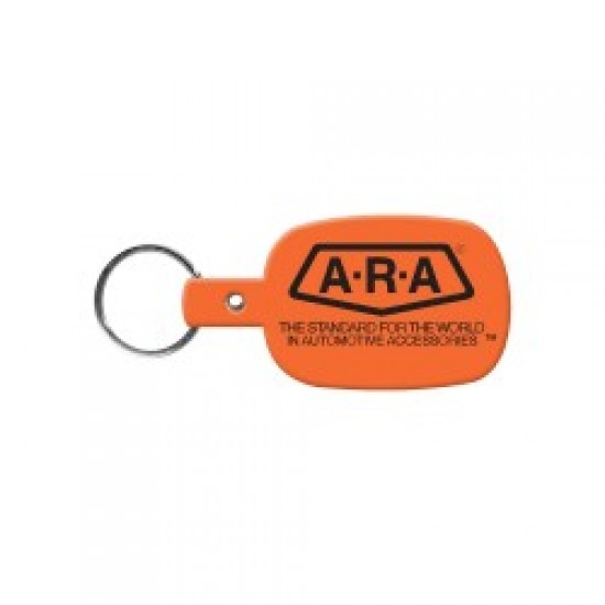 Custom Logo Round Rectangle - Rectangular, soft flexible key tag