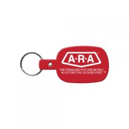 Custom Logo Round Rectangle - Rectangular, soft flexible key tag