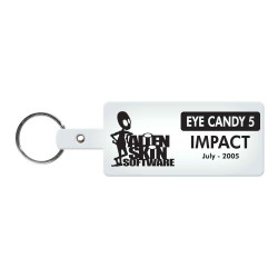 Custom Logo Rectangle - Rectangular, soft flexible key tag with 1  split ring.