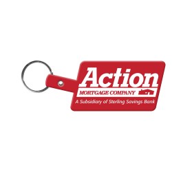 Custom Logo Slanted Rectangle - Rectangular, soft flexible key tag