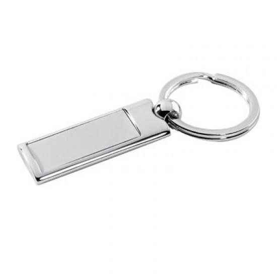 Custom Logo Nickel plated key ring.
