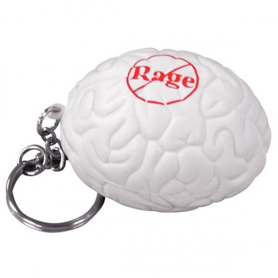 Custom Logo Brain - Miscellaneous shape stress reliever attached to a key chain.