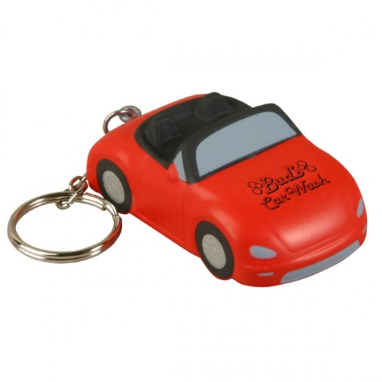 Custom Logo Convertible - Miscellaneous shape stress reliever attached to a key chain.
