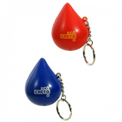 Custom Logo Droplet shape stress reliever key chain, 2 1/4"  x 3 1/4"  x 2 1/4" ..