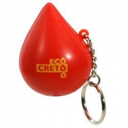 Custom Logo Droplet shape stress reliever key chain, 2 1/4"  x 3 1/4"  x 2 1/4" ..