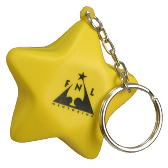 Custom Logo Star - Miscellaneous shape stress reliever attached to a key chain.
