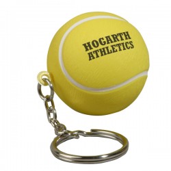 Custom Logo Tennis Ball - Ball shaped stress reliever with key chain.