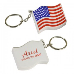 Custom Logo US flag shape stress reliever with key chain.