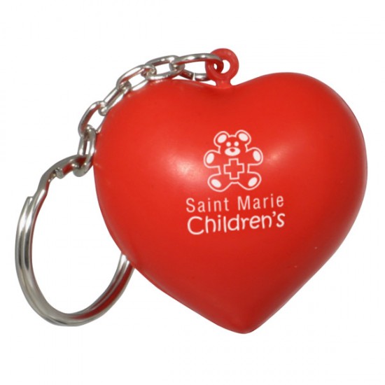 Custom Logo Heart - Miscellaneous shape stress reliever attached to a key chain.