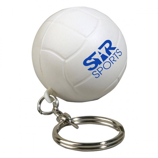 Custom Logo Volleyball - Ball shaped stress reliever with key chain.