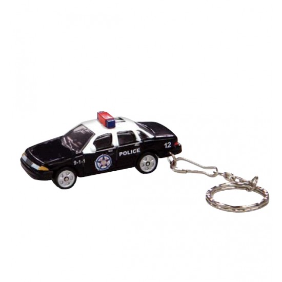 Custom Logo Die cast 1:60 scale miniature police car key chain.