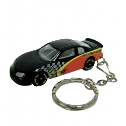 Custom Logo Nascar style 1/64 scale die cast keychain with side racing graphics.