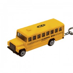 Custom Logo Die cast 1:60 scale miniature school bus key chain.
