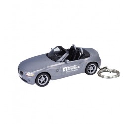 Custom Logo Die cast 1:60 scale miniature BMW Z4 key chain.