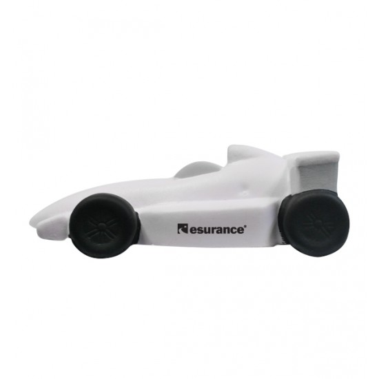 Custom Logo White - Indy/Formula style race car stress reliever key chain.