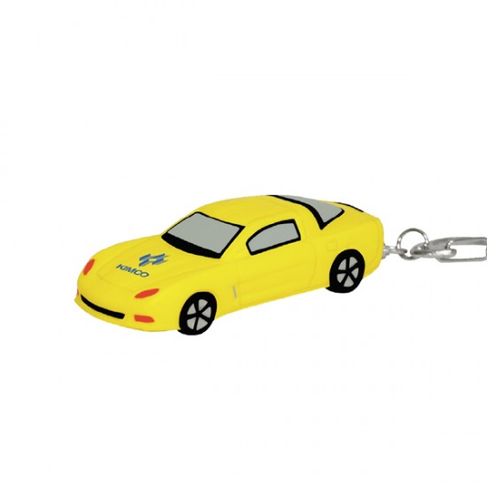 Custom Logo Yellow sports car style stress reliever key chain.