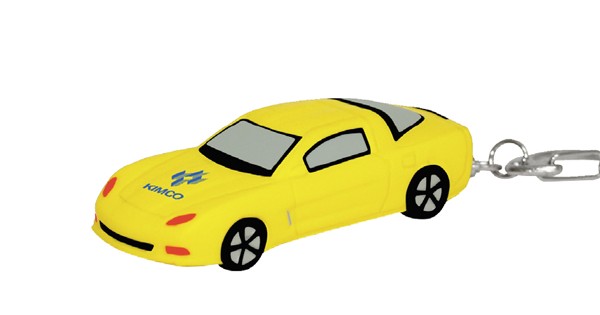 Custom Logo Yellow Sports Car Style Stress Reliever Key