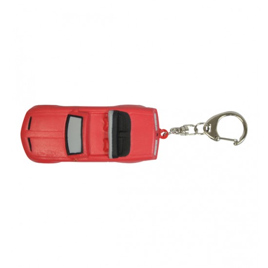 Custom Logo Red convertible sports car stress reliever key chain.