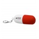 Custom Logo Red-White - Pill capsule shaped key chain stress reliever.