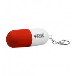 Custom Logo Red-White - Pill capsule shaped key chain stress reliever. Custom Logo Red-White - Pill capsule shaped key chain stress reliever.